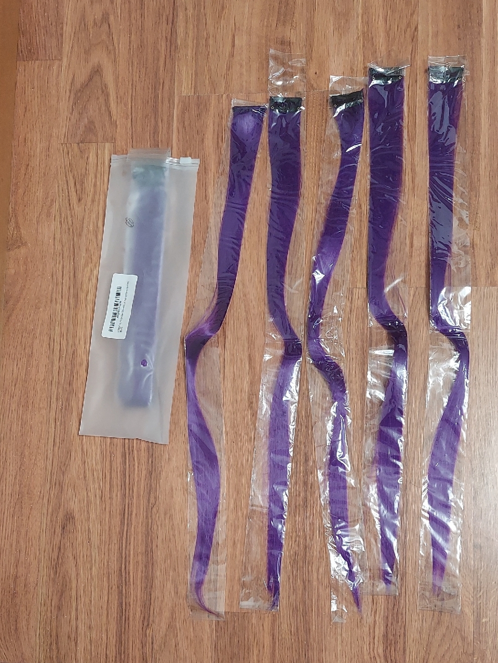 Purple Hair Extension Streaks - 10 Piece Set Approx. 22 Inches